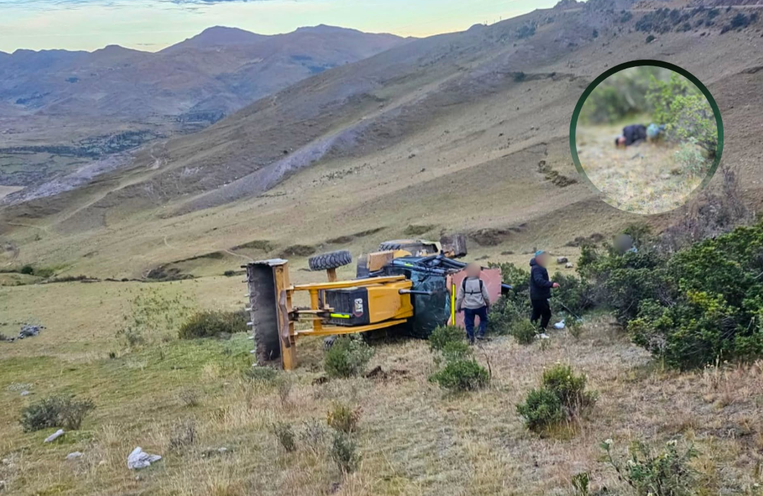 TRAGEDIA EN COYLLURQUI: OPERADOR DE MAQUINARIA PESADA PIERDE LA VIDA TRAS VOLCADURA